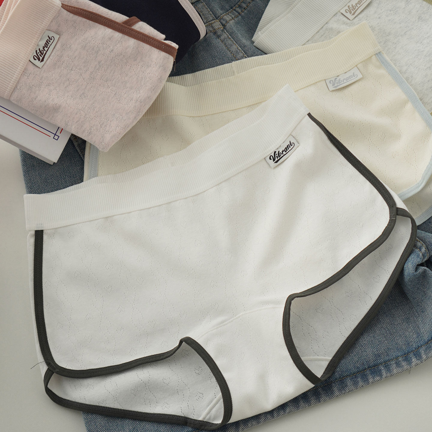 运动女生平角内裤纯棉加长10A类抗菌底裆透气婴儿棉四角安全短裤