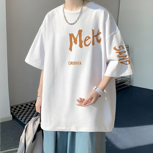 100%纯棉美式短袖T恤男夏季大码2