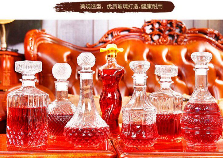 厂家包邮便宜无铅透明玻璃高档红酒瓶空瓶醒酒器葡萄酒装饰洋酒瓶