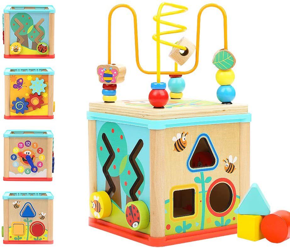 top bright activity cube toys for 1 year old boy girl, monte