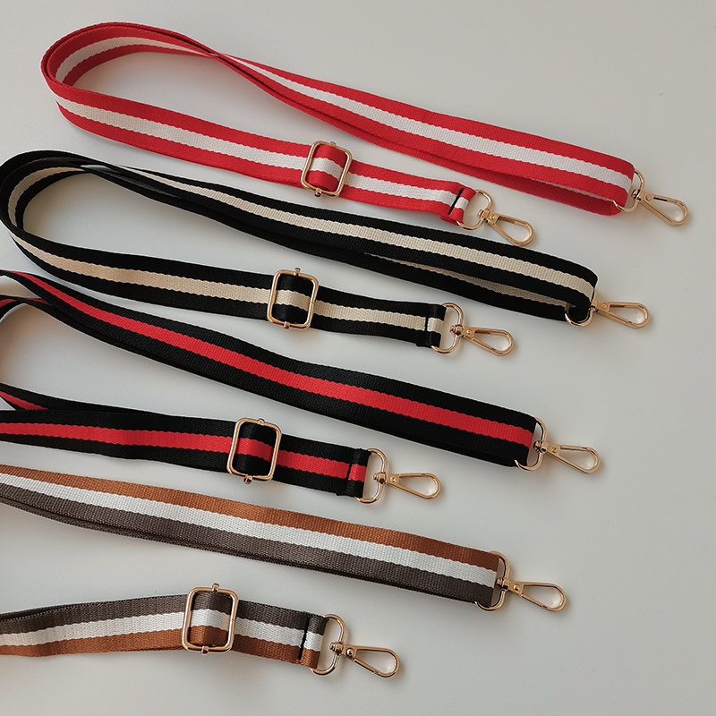 帆布包带配色条纹可替换包包带子百搭韩版斜挎单肩手工包配件2.5