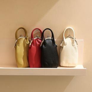 真皮女包新款自然摔牛皮包包时尚简约单肩斜挎包上下班通勤夹子