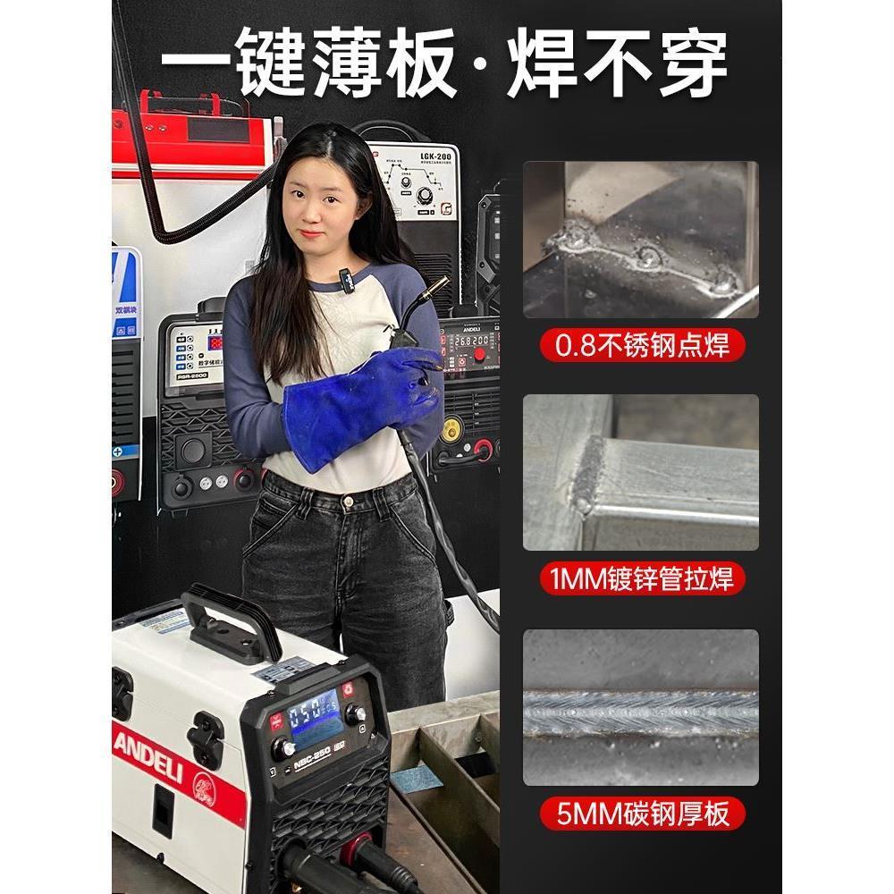 安德利不用二氧化碳气体保护电焊机小型家用220V无气二保焊机一体