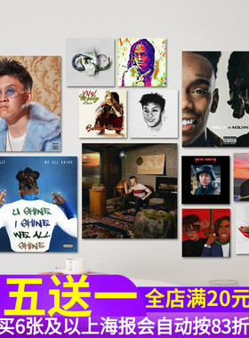 Rich Brian Chigga七哥YNW Melly专辑封面海报 刺青纹身墙贴纸画