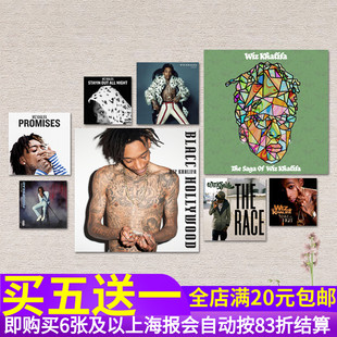 烟鬼Wiz Khalifa维兹卡利法专辑封面海报 嘻哈纹身刺青馆墙贴纸画