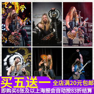 Zakk吉他大师乐手海报 摇滚乐队house音乐酒吧琴行排练室墙贴纸画