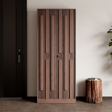 中式复古鞋柜家用门口楼道外靠墙走廊电梯密码锁收纳过道玄关高柜