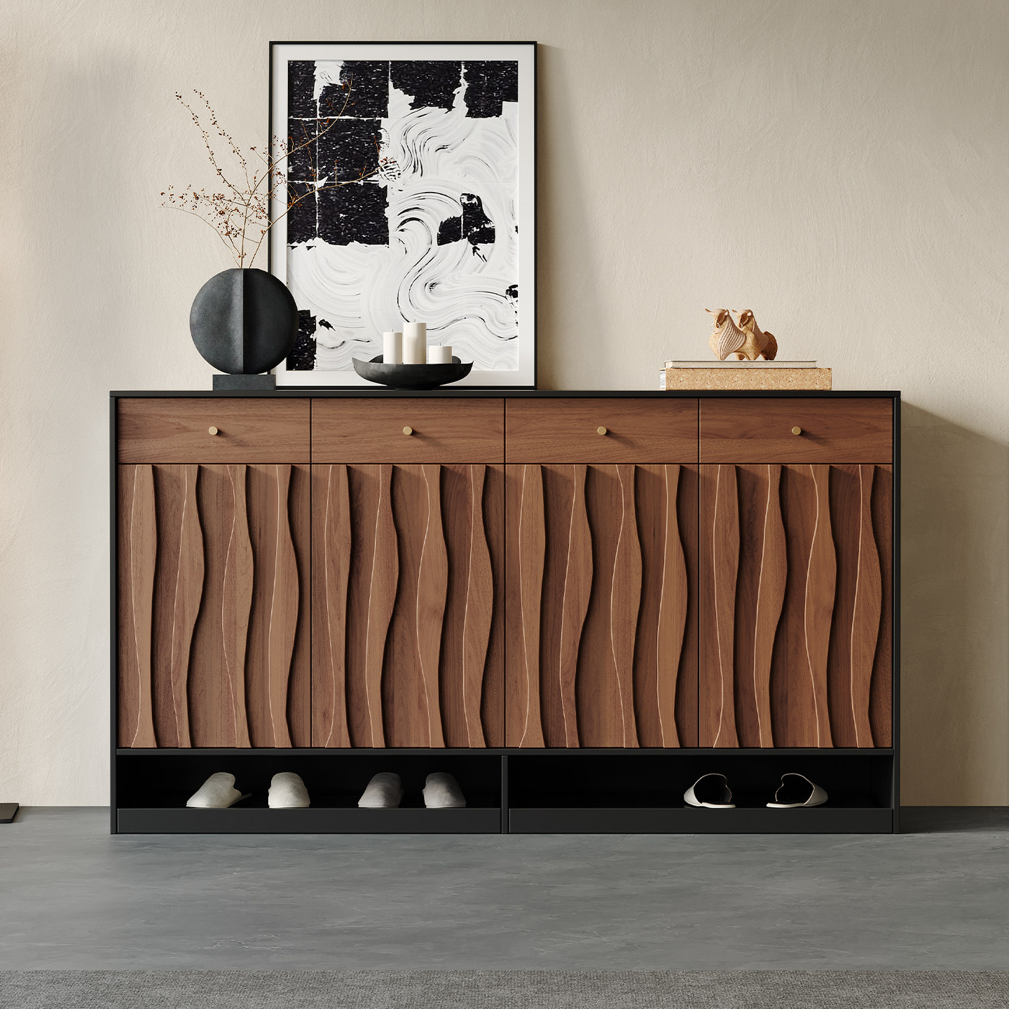 复古家用门口鞋柜收纳柜一体靠墙入户门外走廊楼道玄关室外置物柜,住宅家具,鞋柜,淘宝优惠券,粉丝福利购,淘宝优惠卷