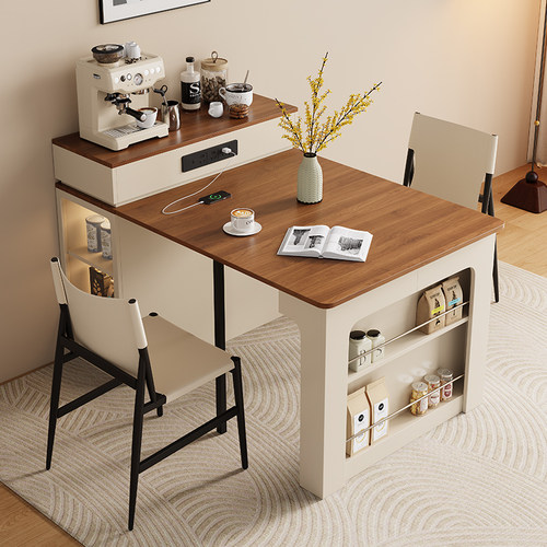 带插座岛台餐桌家用中岛料理台