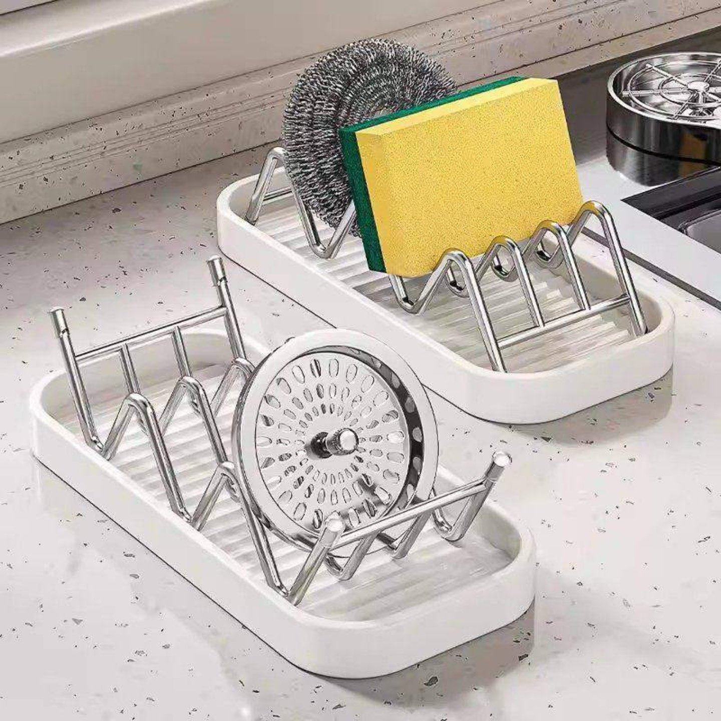 新款304不锈钢肥皂架沥水托盘浴室香皂盒台式收纳置物架实用设