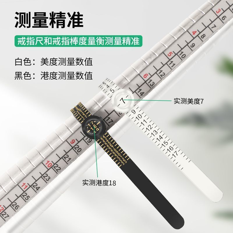 戒指测量带放大镜软尺日欧手寸圈环指围便携精准实用工具大小测