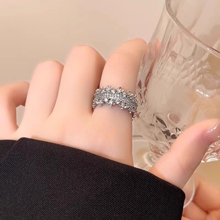 超闪轻奢高级感璀璨星河戒指满钻满天星戒指女戒指女小众设计指环