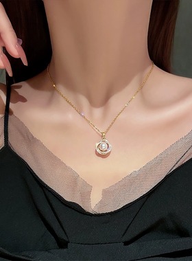 轻奢高级感微镶珍珠项链