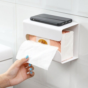 卫生间免打孔塑料厕纸盒防水壁挂抽取式 纸巾架墙上抽纸盒壁挂用