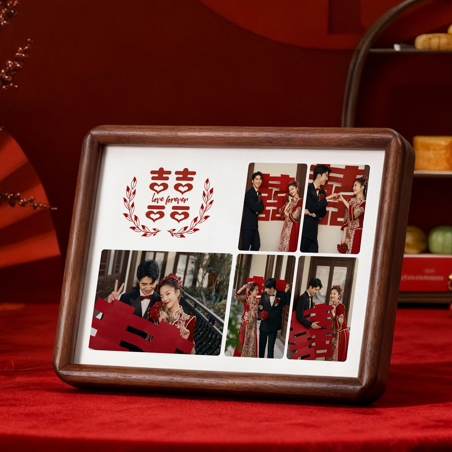 12色高清微喷摆台拓摩实木