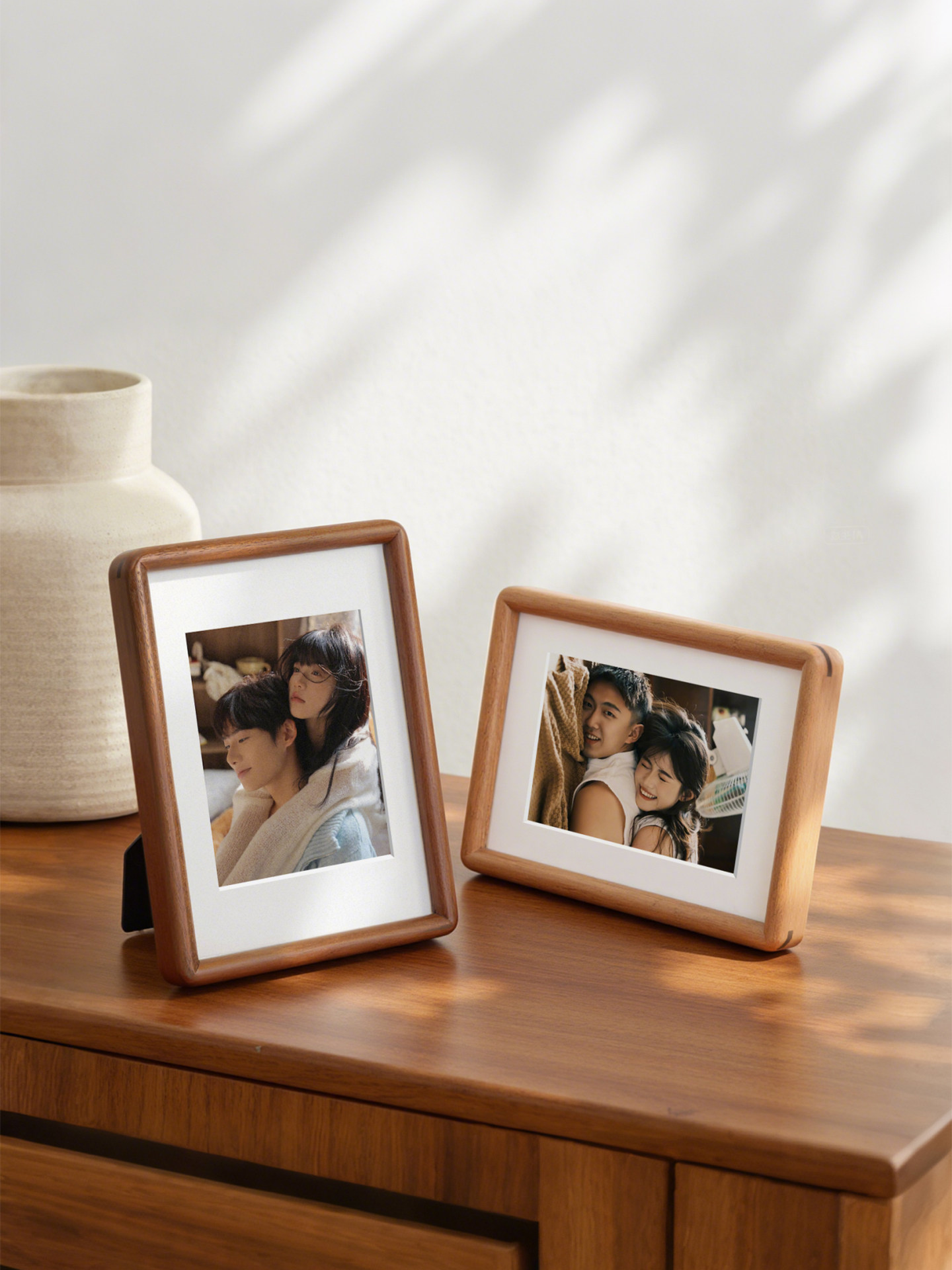 情侣实木相框摆台定制洗照片加打印做成高级感6寸8寸a4木质空框