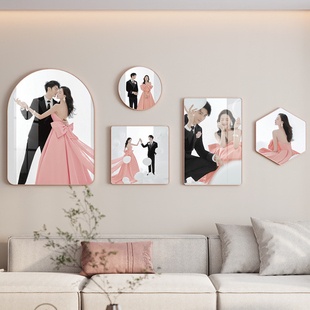 裱儿童 照片挂墙打印加相框定制婚纱照结婚照水晶相片全家福组合装