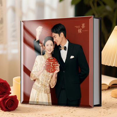 水晶婚纱照相册定制高端照片书打印结婚纪念影集来图精修制作成册