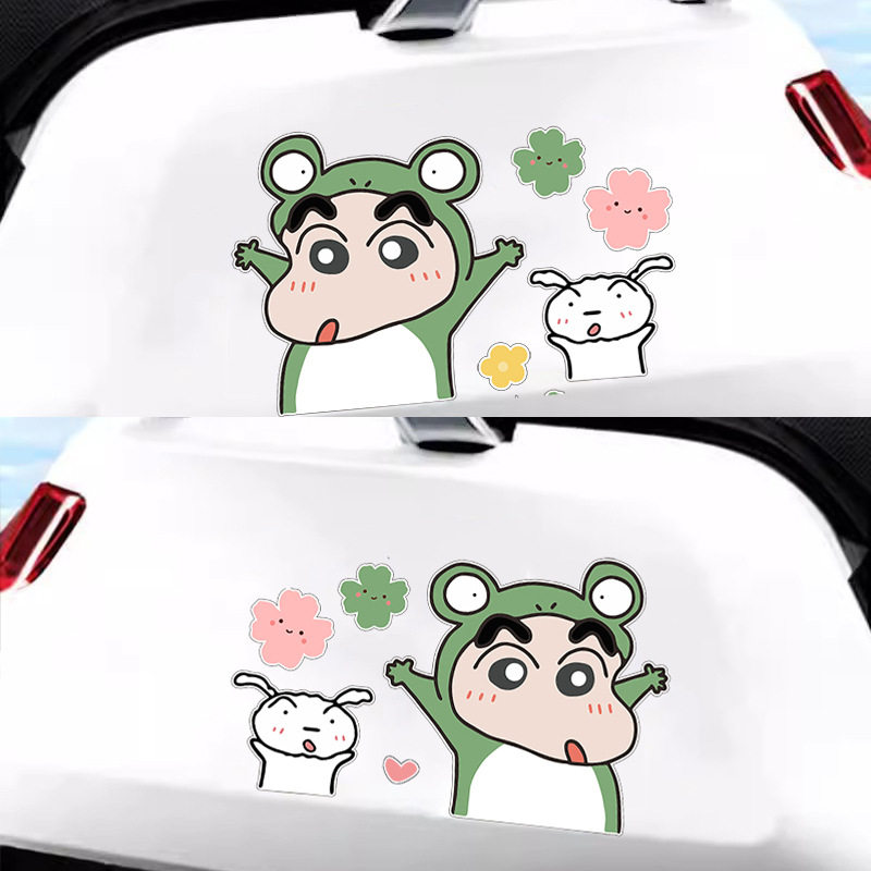 蜡笔小新卡通创意贴纸电动车贴个性摩托车身划痕遮挡装饰防水贴画