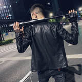社会小伙皮衣男潮夹克衫外套网红帅气短款立领皮褂P8886P115绒125，男装夹克，电商A368