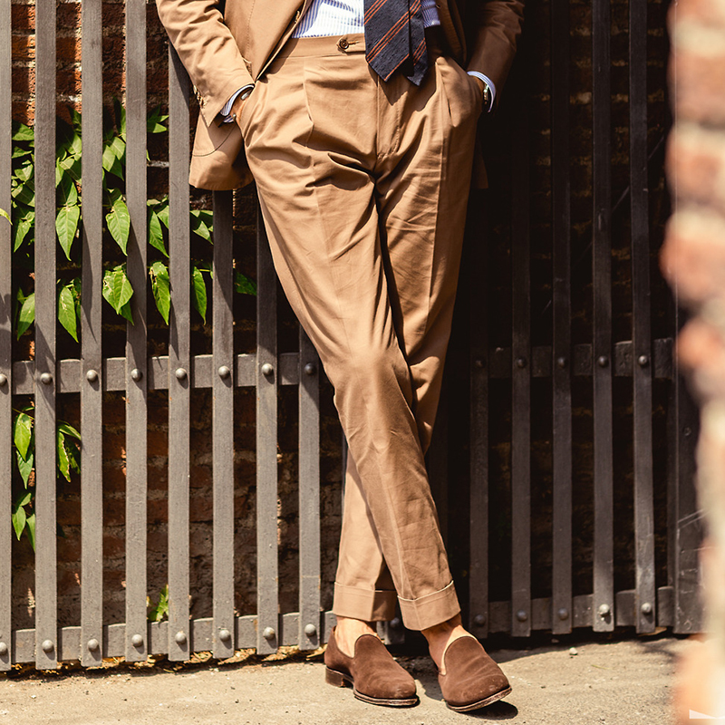 那不勒斯复古亚麻休闲长裤男款