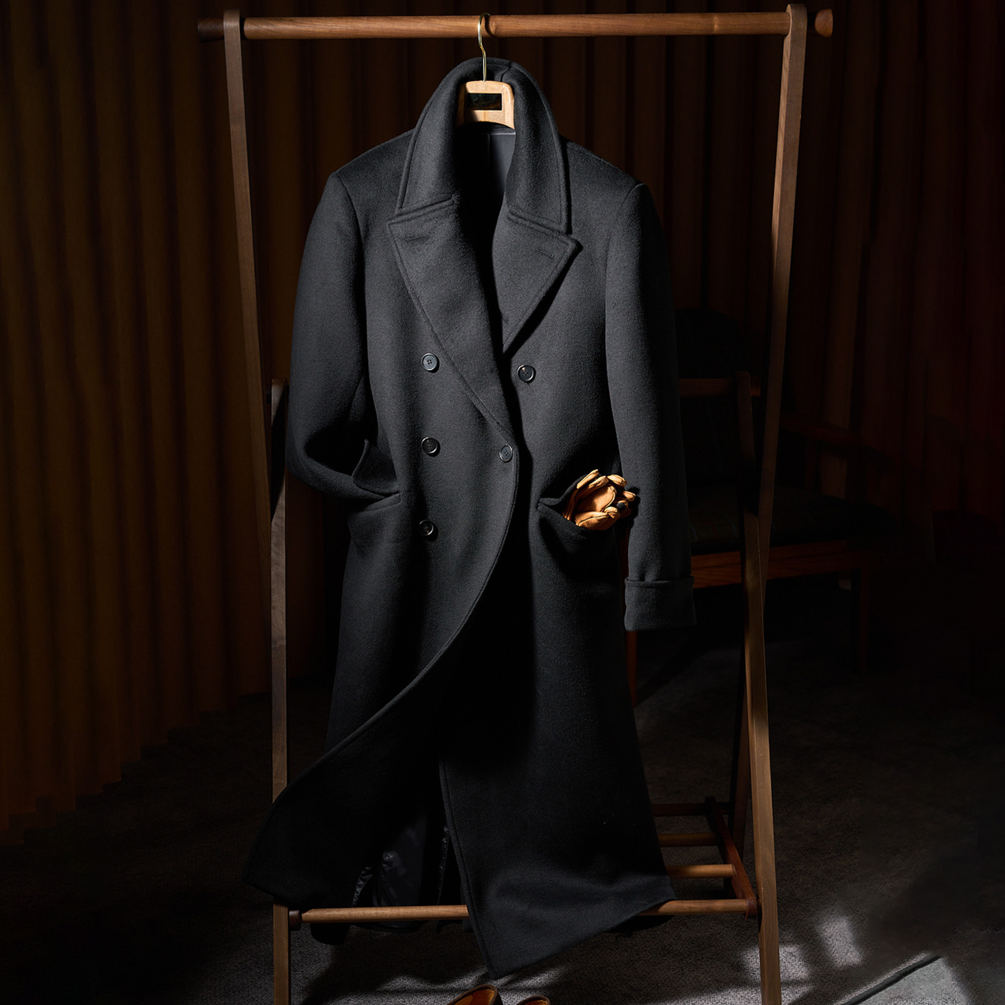 复古羊毛呢子加厚大衣男款过膝