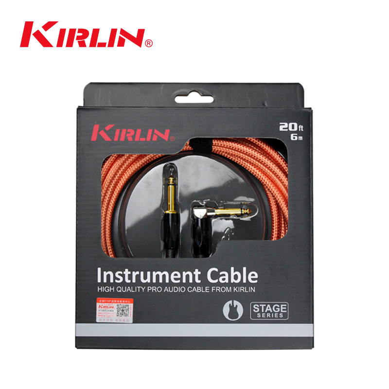KIRLIN科林电吉他连接线新款纯色编织乐器线民谣贝斯音频线3-20米