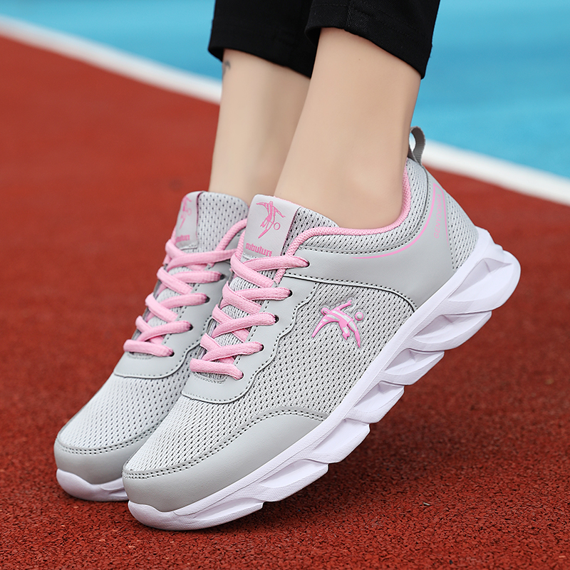 断码乔尼丹莱女鞋春秋透气网面软底妈妈鞋轻便防滑学生旅游跑步鞋