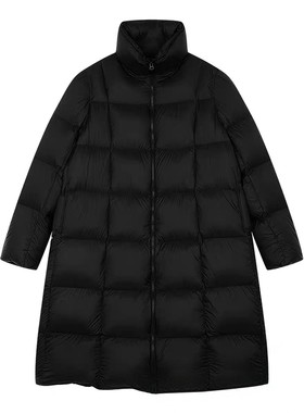 2025冬季江南布衣长款鹅绒服女经典羽绒服立领方块10190