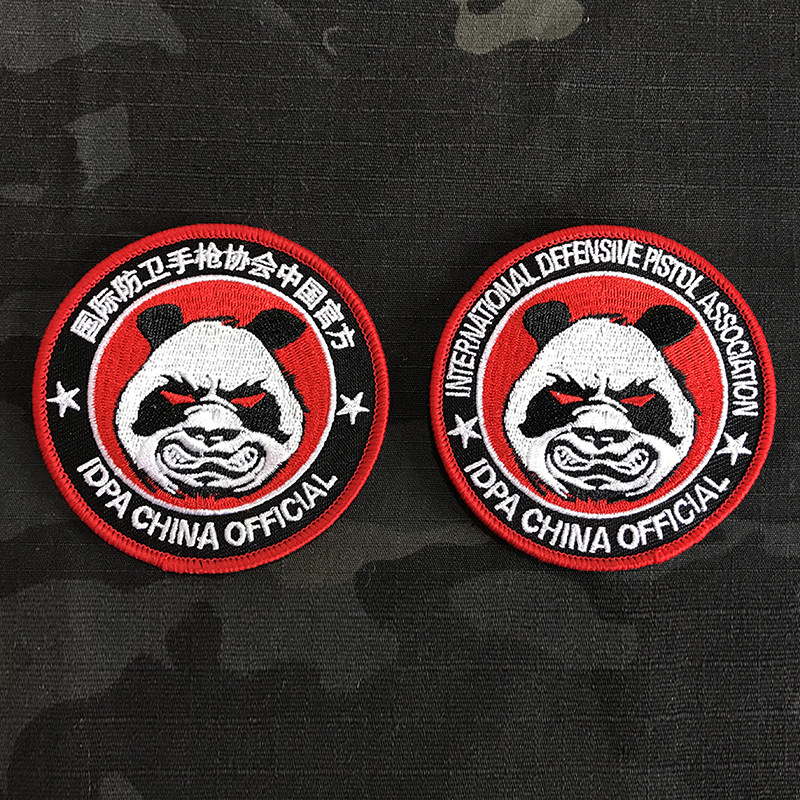 IDPA战术熊猫刺绣章II代士气章臂章个性魔术贴可选中英文军版配饰