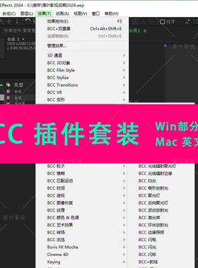 AE/PR BCC插件视觉特效转场幻影粒子Continuum Win部分汉化/Mac英