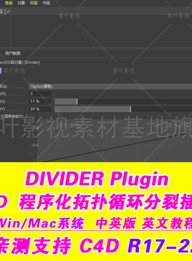 B45-  C4D程序化拓扑循环分裂插件 DIVIDER Plugin rR17-22汉化