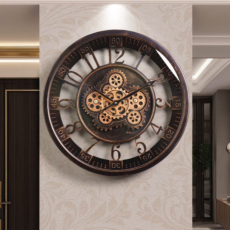 【46cm超大数字】复古机械挂钟