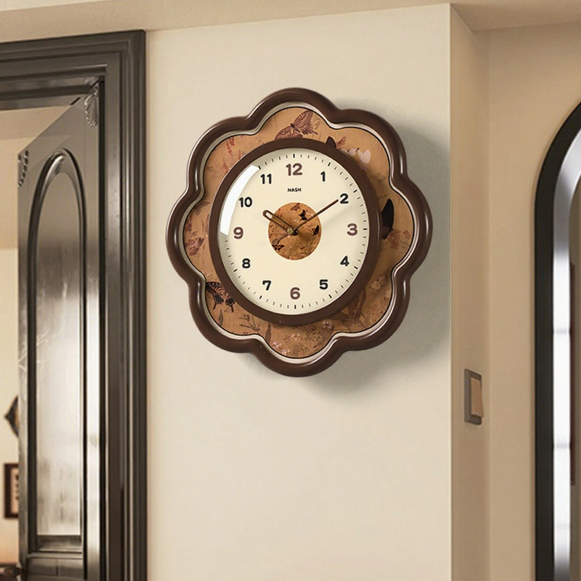 中古风挂钟创意复古高级感免打孔
