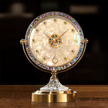 轻奢高级座钟客厅桌面时钟台式2025新款贝壳高端摆件美式钟表摆放