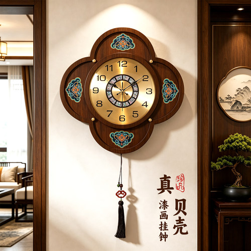 【非遗漆画工艺】新中式挂钟