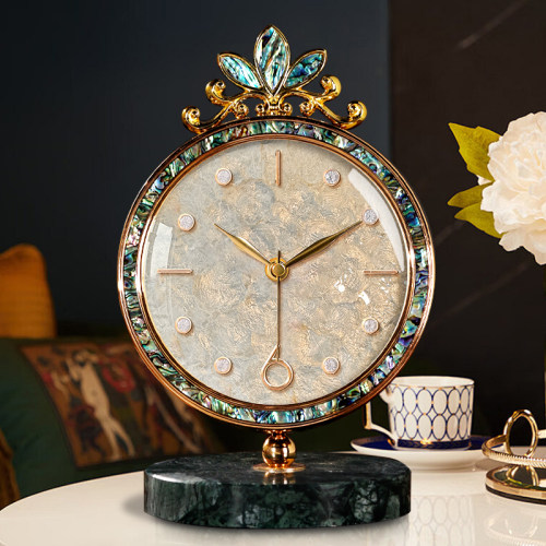 轻奢贝壳】高档大气装饰静音座钟