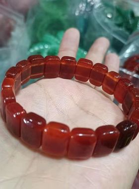 精品红玛瑙手排 四方形红玛瑙手排 精美