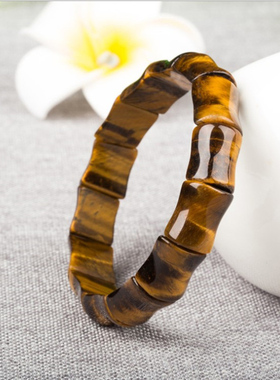 天然虎眼石竹节手牌 虎睛石手链手串 精美民族风