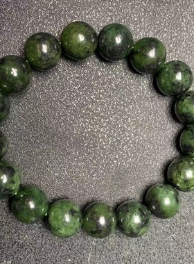 西藏药王石手链圆珠12毫米  男女通用蛇纹石藏玉手链 强磁性手链