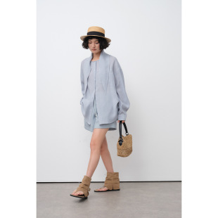 短裤 NEIHE内赫2026夏季 安全女夏季 松紧腰带辑明线撞色三分裤 新款