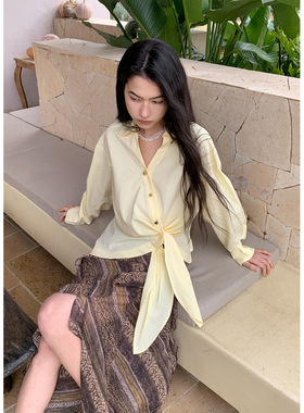 NEIHE内赫2026春夏新款设计感不对称褶皱设计感女式衬衫女上衣