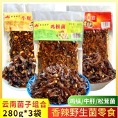 云南特产油鸡枞菌子牛肝菌松茸菌组合280g 3小吃麻辣小零食鸡纵菌
