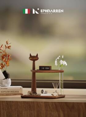 玄关置物架门口钥匙收纳进门摆件实木木质双层化妆品桌面置物托盘