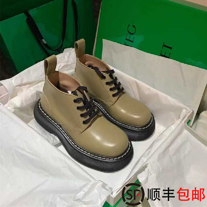 bv系带英伦风大头短靴mona同款