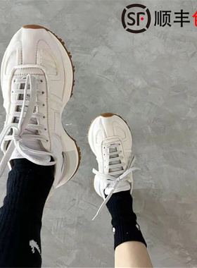 系带厚底增高小白鞋女2026年新款运动休闲阿甘德训鞋华夫鞋老爹鞋