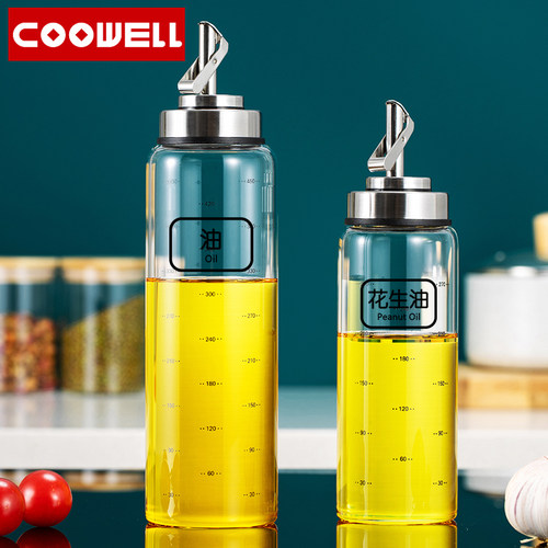 COOWELL酱油醋调料瓶套装厨房自动开合玻璃油壶家用调味料装油瓶 - 封面