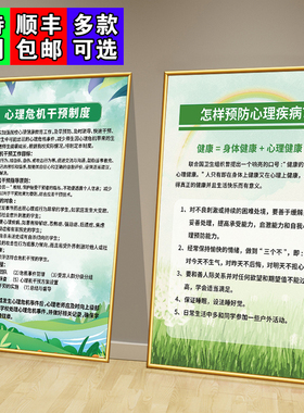 心理咨询室挂图布置心理辅导挂画沙盘室管理制度格言文化装饰海报