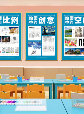 画室布置美术教室挂画培训班教育机构学校画画班墙面文化装饰壁画