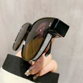 闪边套镜近视太阳眼镜男款 潮偏光防紫外线女士司机开车专用墨镜男
